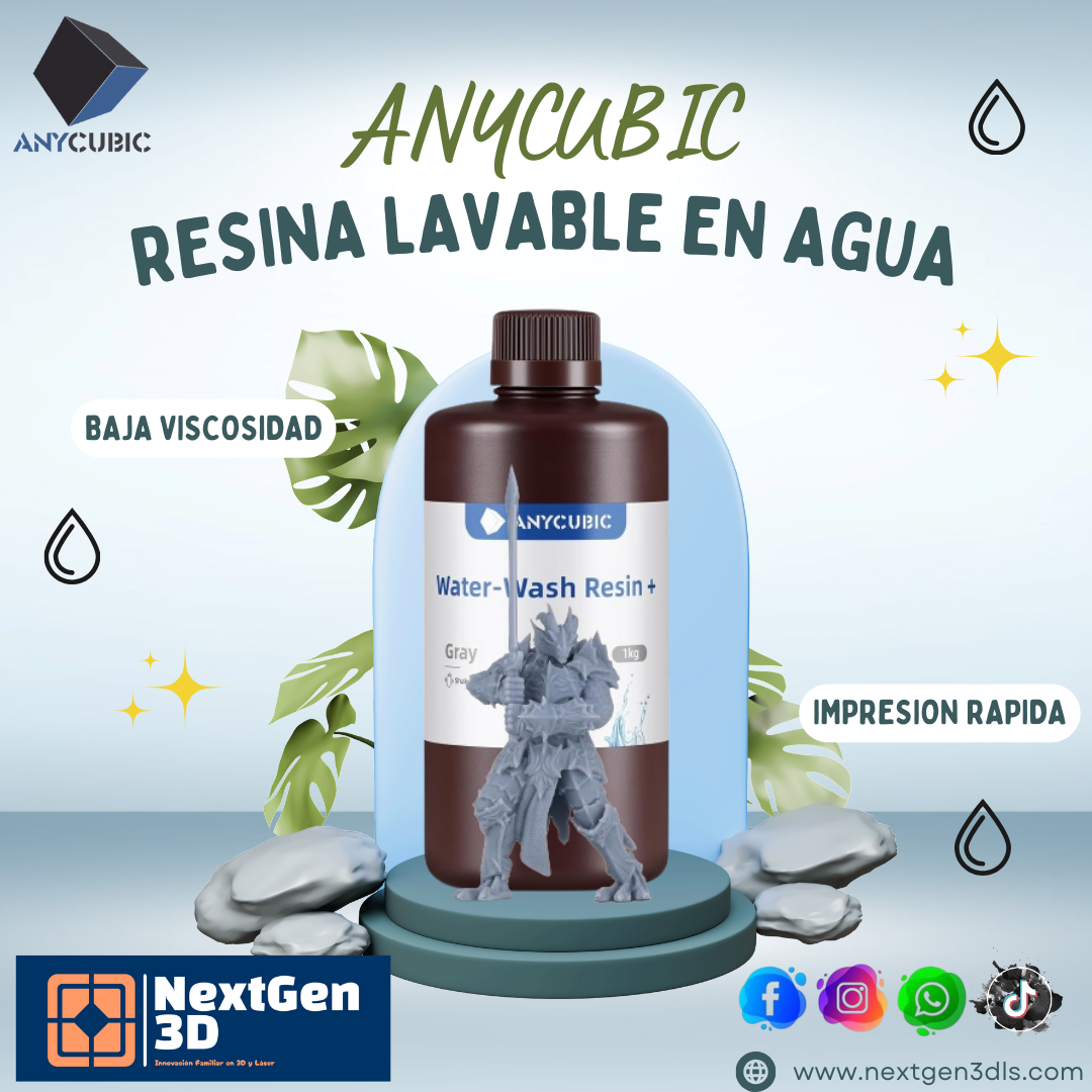RESINA ANYCUBIC LAVABLE EN AGUA