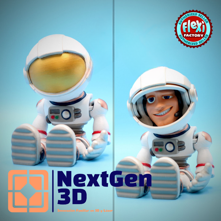 Astronauta 3D con Casco Abatible