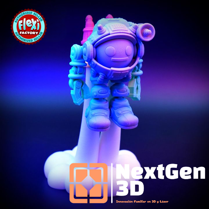 Emoji Astronauta con Soporte Flexi 3D