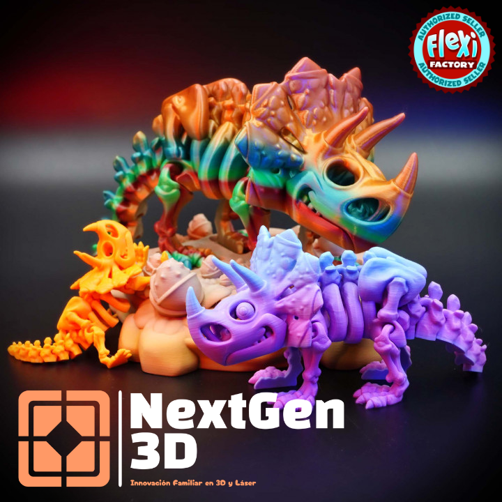 Esqueleto Triceratops Flexi 3D