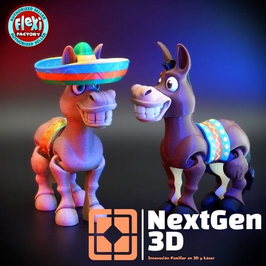 Burro con Sombrero Flexi 3D