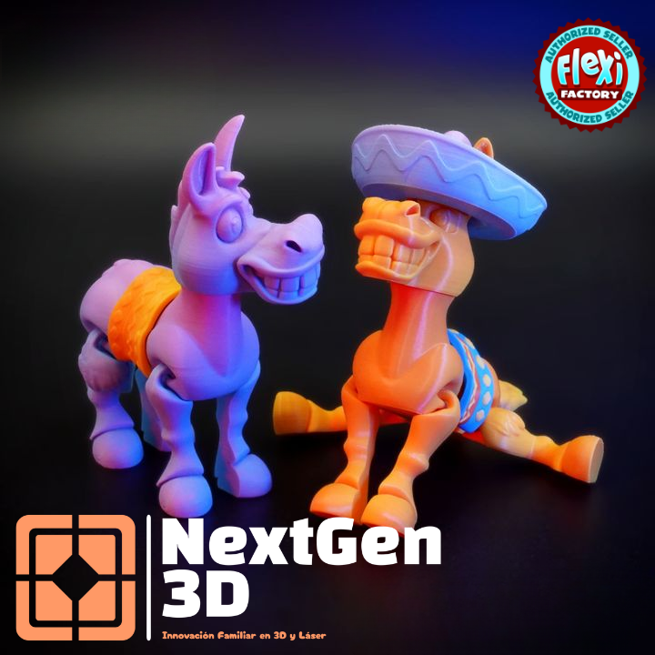 Burro con Sombrero Flexi 3D