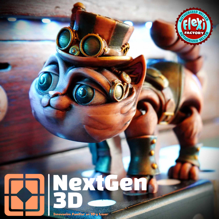 Gato Sombrerero Flexi 3D