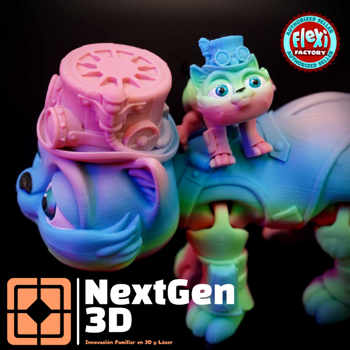 Gato Sombrerero Flexi 3D