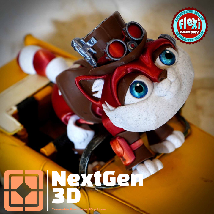 Gato Sombrerero Flexi 3D