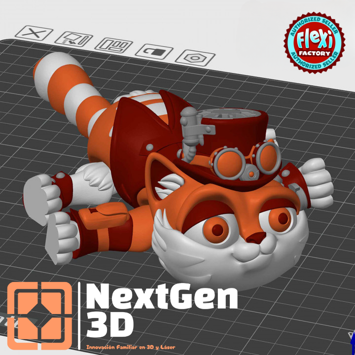 Gato Sombrerero Flexi 3D